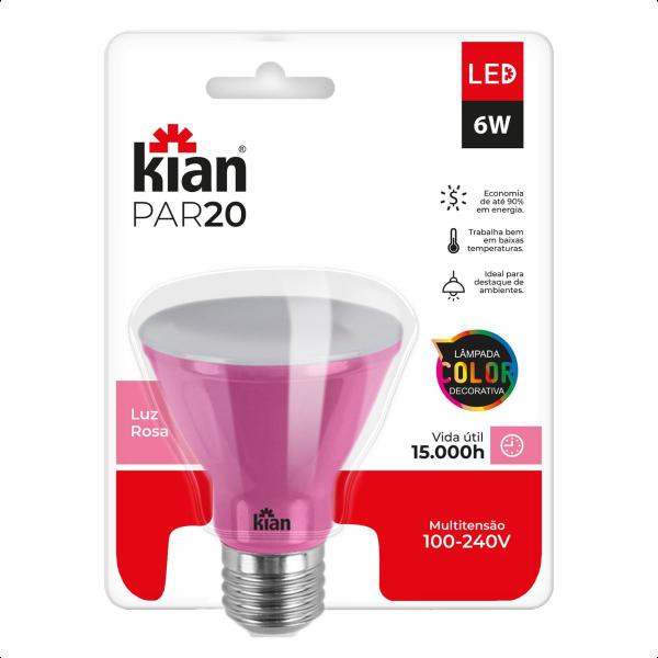 Imagem de Lâmpada LED Par20 6W E27 Rosa Bivolt