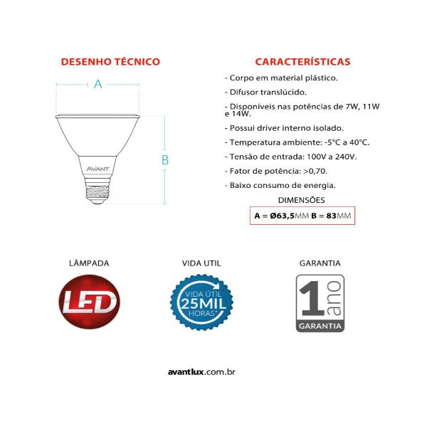 Imagem de Lâmpada LED Par20 7w E27 Bivolt Avant