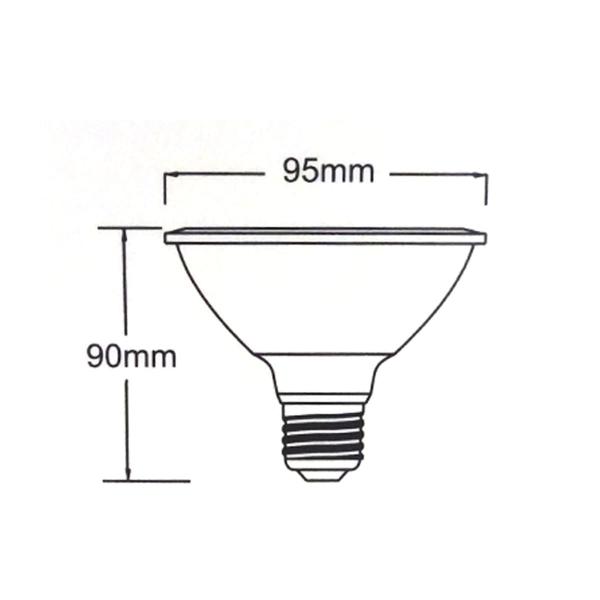 Imagem de Lâmpada led par30  9w 3000k(branco quente)e27 bivolt