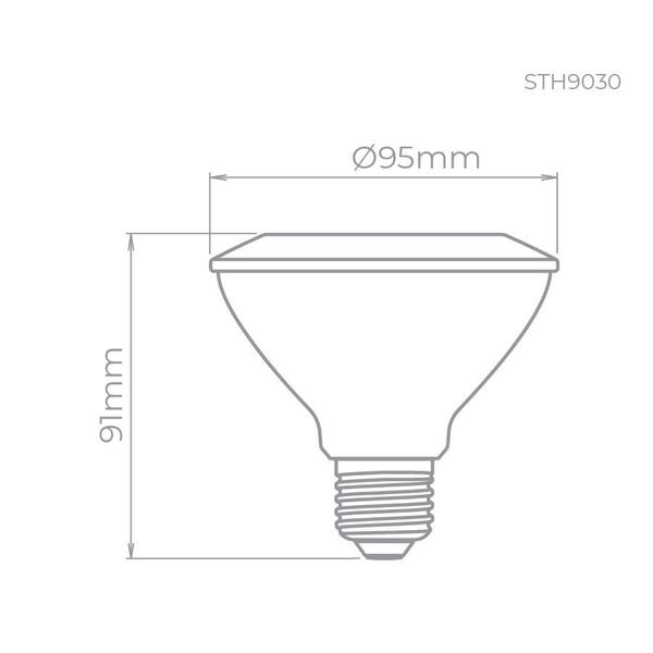 Imagem de Lampada LED PAR30 9W E27 3000K Bivolt-Stella STH9030/30