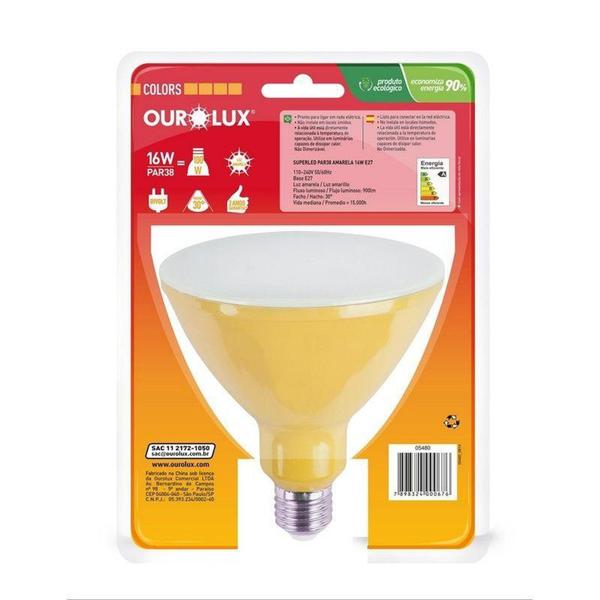 Imagem de Lâmpada Led Par38 16W Amarelo E-27 Bivolt 05480 Ourolux