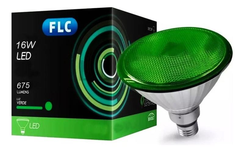 Imagem de Lâmpada Led Par38 16w Bivolt Luz Verde E27 IP65 675lm FLC