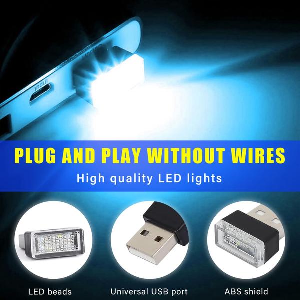 Imagem de Lâmpada LED para ambiente de interior de carro Augeny USB Plug-in 4PCS