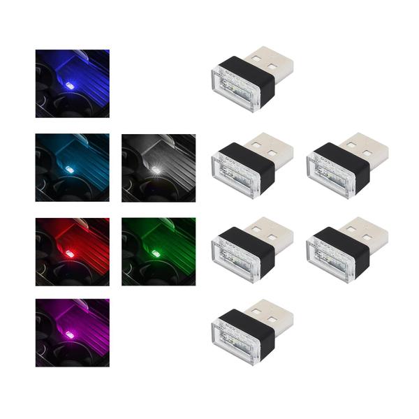 Imagem de Lâmpada LED para ambiente de interior de carro Augeny USB Plug-in 6 PCS