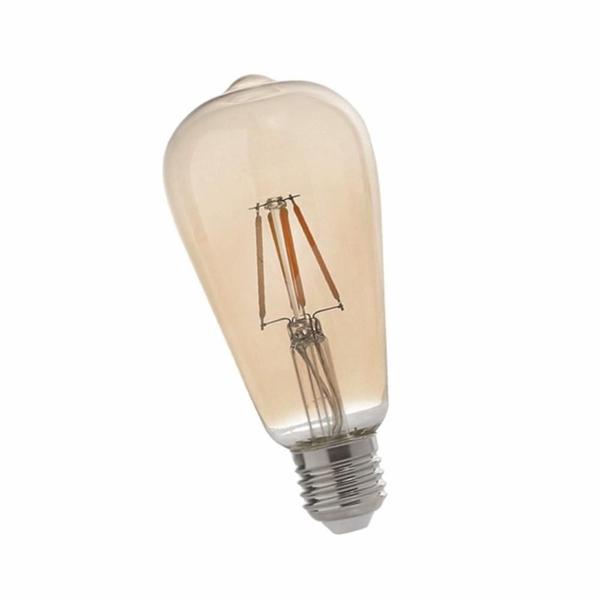 Imagem de Lampada Led Pera 4w Ambar E27 ST64 Vintage Filamento Embuled