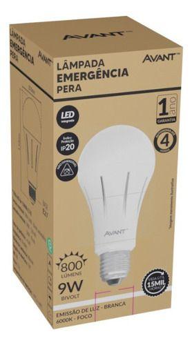 Imagem de Lâmpada Led Pera 9w Luz Emergência 6000k Bivolt Recarregável