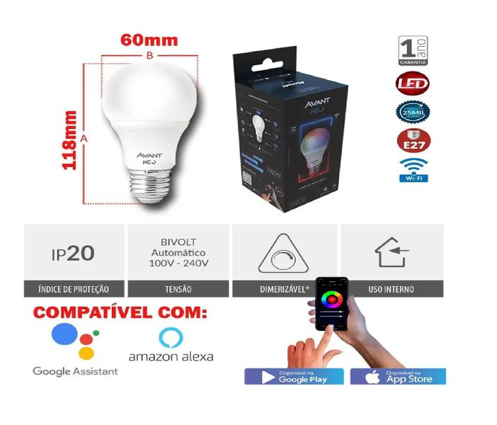 Imagem de lampada led pera neo 10w avant