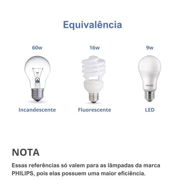 Imagem de Lâmpada Led Philips 9w Bulbo Branco Quente 3000K 806lm Equivale 60w Luz Amarela Residencial Bivolt