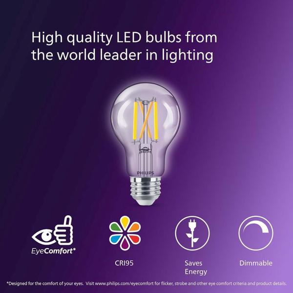 Imagem de Lâmpada LED PHILIPS A19 Ultra Definition 11,5 W 2700 K E26, pacote com 8