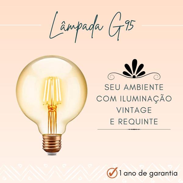 Lâmpada Led Redonda Filamento 2200K Para Fins Decorativos em Locais Estratégicos - Elgin Imagem de Lâmpada Led Redonda Filamento 2200K Para Fins Decorativos em Locais Estratégicos