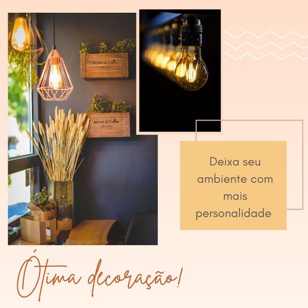 Lâmpada Led Redonda Filamento 2200K Para Fins Decorativos em Locais Estratégicos - Elgin Imagem de Lâmpada Led Redonda Filamento 2200K Para Fins Decorativos em Locais Estratégicos