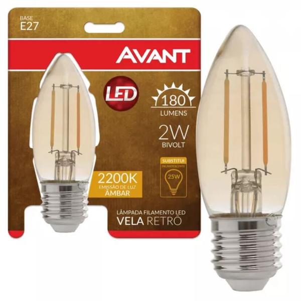 Imagem de Lâmpada Led Retrô Vela E27 2 Watts Bivolt - 180080270 - AVANT