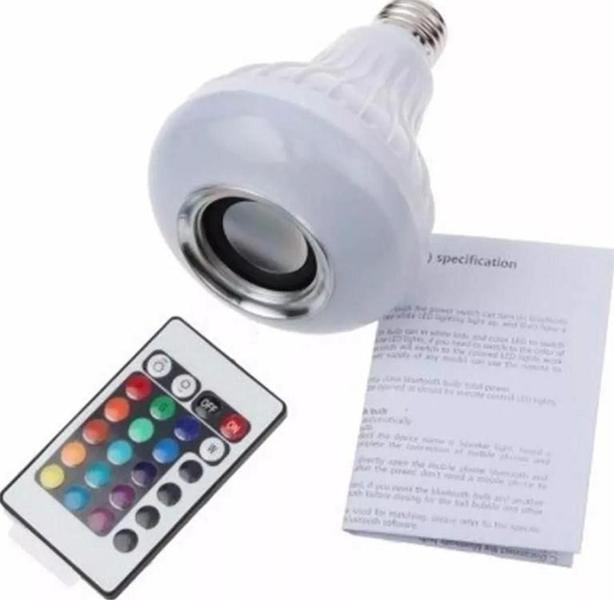 Imagem de Lâmpada Led Rgb Bluetooth Caixa De Som E Controle Remoto