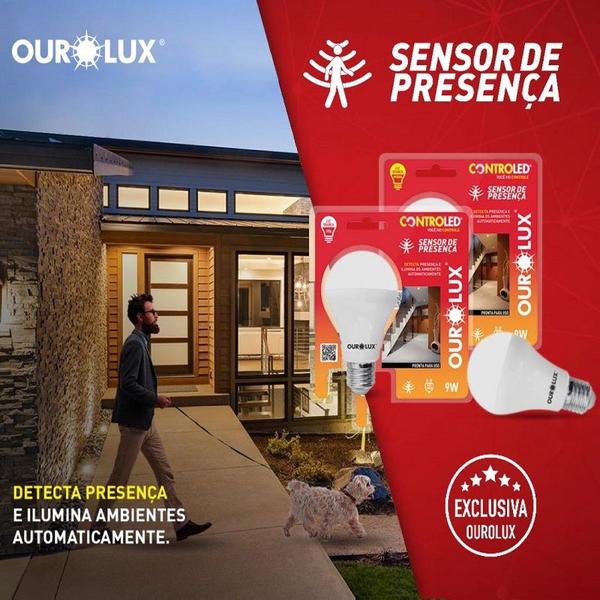 Imagem de Lampada Led Sensor De Presença 9 Watts 6500K - OUROLUX