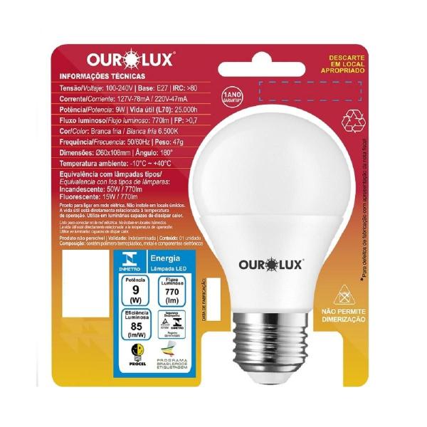 Imagem de Lampada Led Sensor Noturno Luminosidade 9W Branco Frio - Ourolux