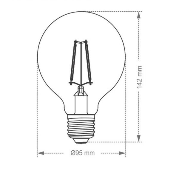 Imagem de Lâmpada Led Smart Wi-Fi Globo G95 Filamento 7W E27 Taschibra