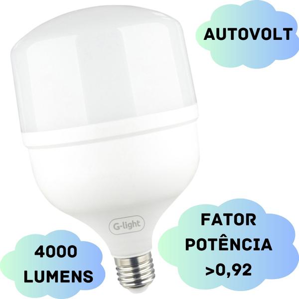 Imagem de Lâmpada LED T100 G-light 50W 6500K E27 Autovolt Fluxo Luminoso de 4000 Lumens e Vida Útil de 25000 Horas