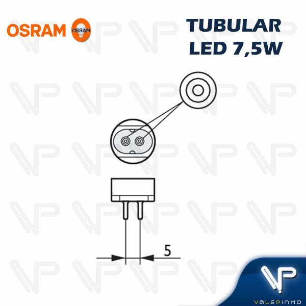 Imagem de Lâmpada led tubular t5 osram 55cm 7,5w 4000k(branco neutro)g5 bivolt leitosa