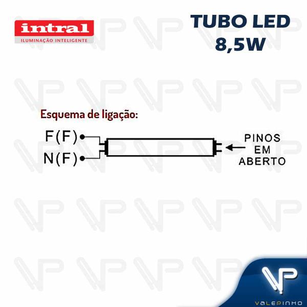 Imagem de Lâmpada led tubular t8 60cm 8,5w 3000k(branco quente)g13 bivolt leitosa kit20