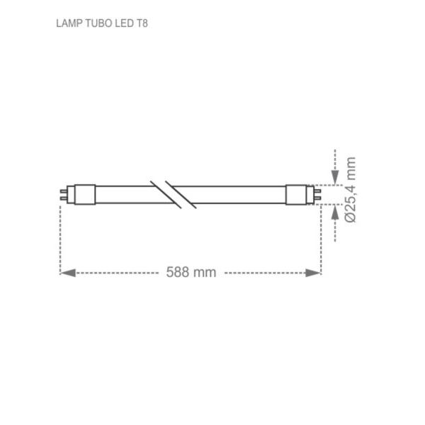 Imagem de Lâmpada LED Tubular T8 60cm 9,9W 6500K Taschibra