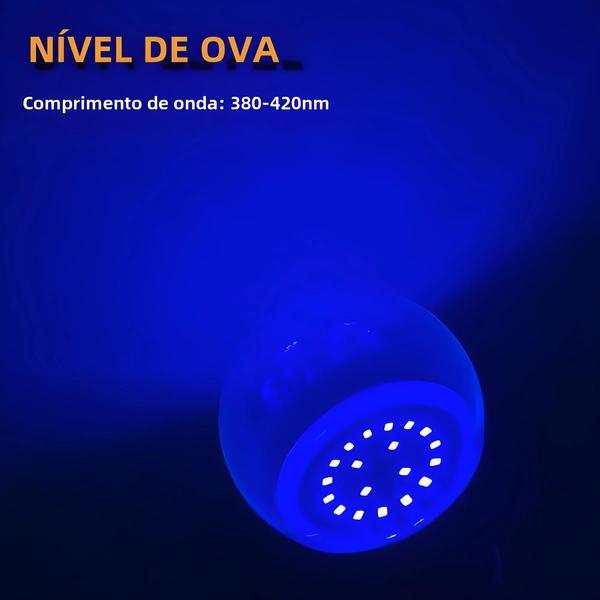 Imagem de Lâmpada LED UV Negra 9W E27 - Luz Ultravioleta para Festas e Quartos