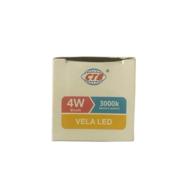 Imagem de Lâmpada Led Vela 4w Bivolt Base E14 Branco Quente 3000k