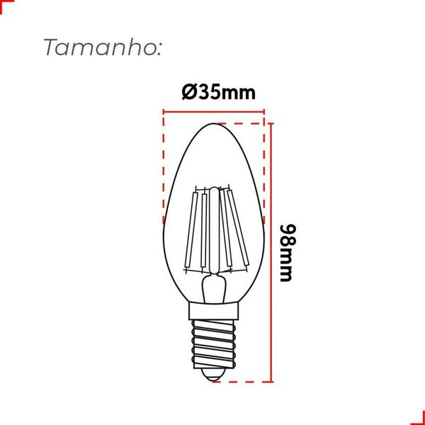 Imagem de Lâmpada Led Vela Filamento Matte E14 4w 4000k Deluxe Avant