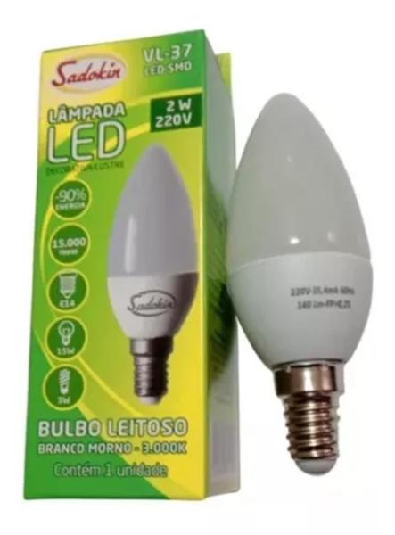 Lâmpada Led Vela Leitosa 220v E14 6500k Branca Abajur E Lustres - Sadokin Imagem de Lâmpada Led Vela Leitosa 220v E14 6500k Branca Abajur E Lustres