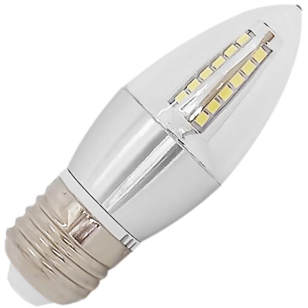 Imagem de Lâmpada Led Vela Lisa 4w Bivolt E27 Branco Quente Prata