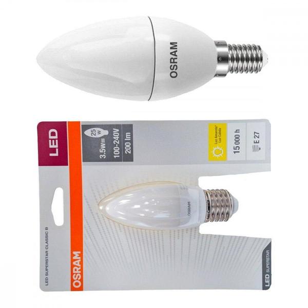 Imagem de Lampada Led Vela Osram 3,5W. 3000K. 200Lm E-27 G2