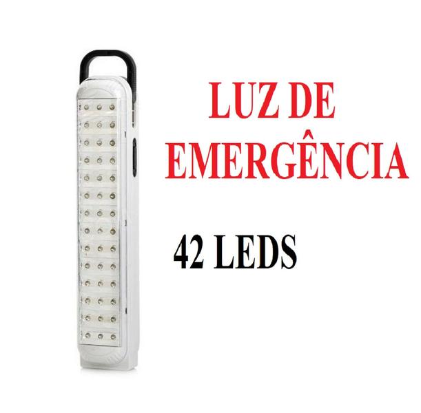 Imagem de Lampada Luminaria Luz Emergência 42 Leds Recarregavel Bivolt