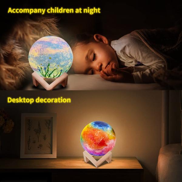 Imagem de Lâmpada lunar Weceit Paint Your Own DIY 3D Moon Light Kids