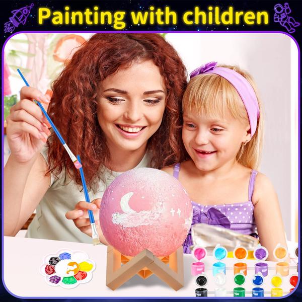 Imagem de Lâmpada lunar Weceit Paint Your Own DIY 3D Moon Light Kids