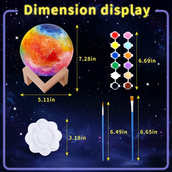 Imagem de Lâmpada lunar Weceit Paint Your Own DIY 3D Moon Light Kids