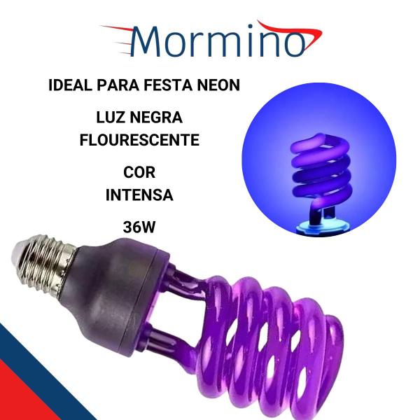 Imagem de Lâmpada Luz Neon Negra 36w Ultra Violeta Para Festas Eventos