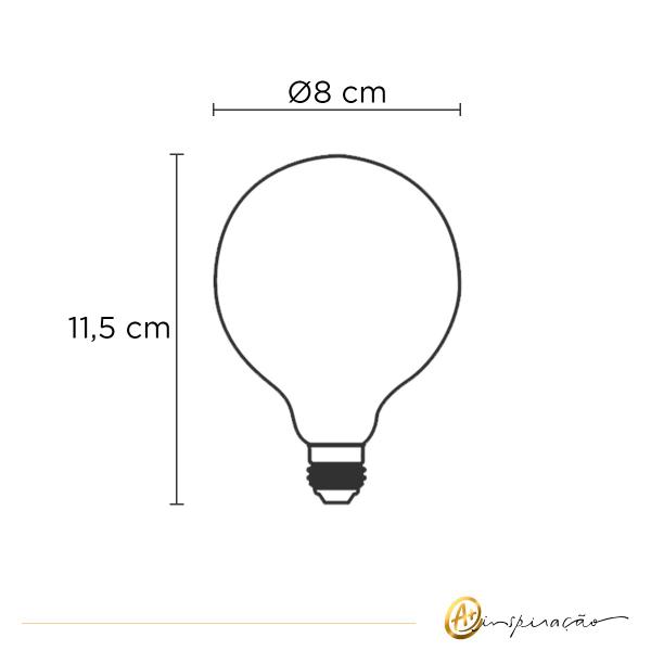 Imagem de Lâmpada Mini Balloon Filamento LED Âmbar 2400K - Branco Quente 4W Bivolt Luminatti LM559