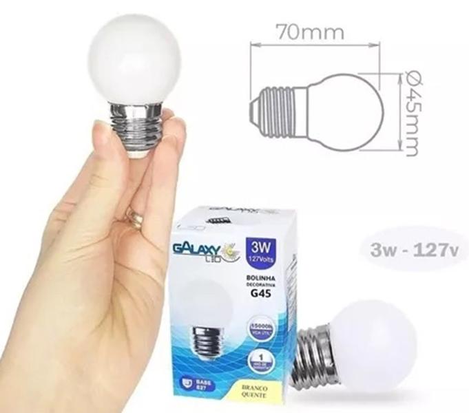 Imagem de Lâmpada Mini Bolinha Led G45 3W 127V Branco Frio