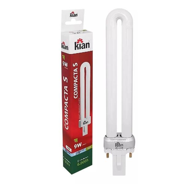 Imagem de Lâmpada Mini Fluor 09 Watts Branco Frio 6400K 2 Pinos Base G23 - KIAN