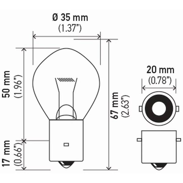 Imagem de Lampada Miniatura B11 12v 60w Ba20s