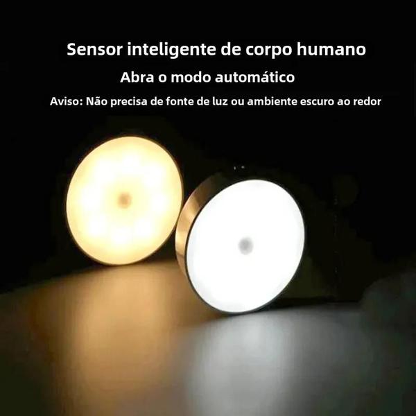 Imagem de Lâmpada Noturna LED Inteligente com Sensor de Presença - Carregamento USB Automático