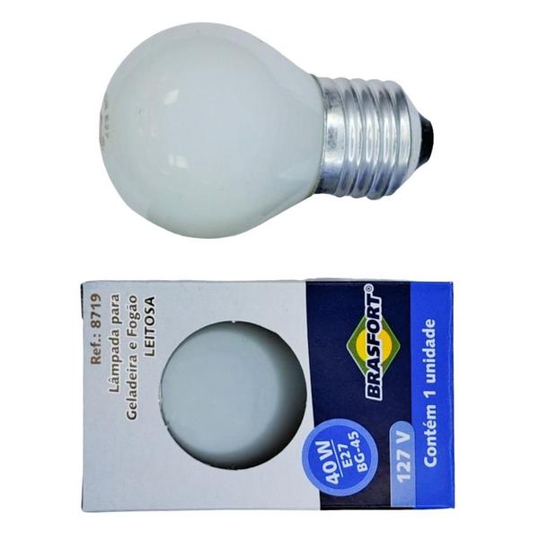 Imagem de Lampada Para Geladeira/Fogao/Lustre Brasfort 40Wx127V. Leitosa