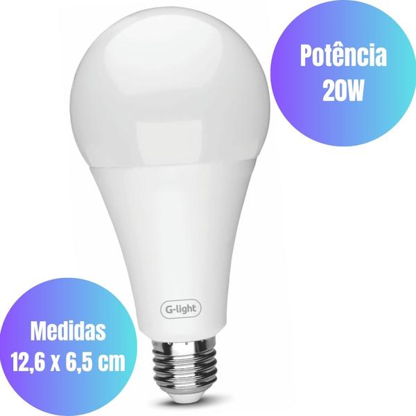 Imagem de Lampada Potente Pequena e Econômica 20w Branco Quente 3000K Autovolt E27 Para Escritorio Varanda Banheiro Sala Quarto