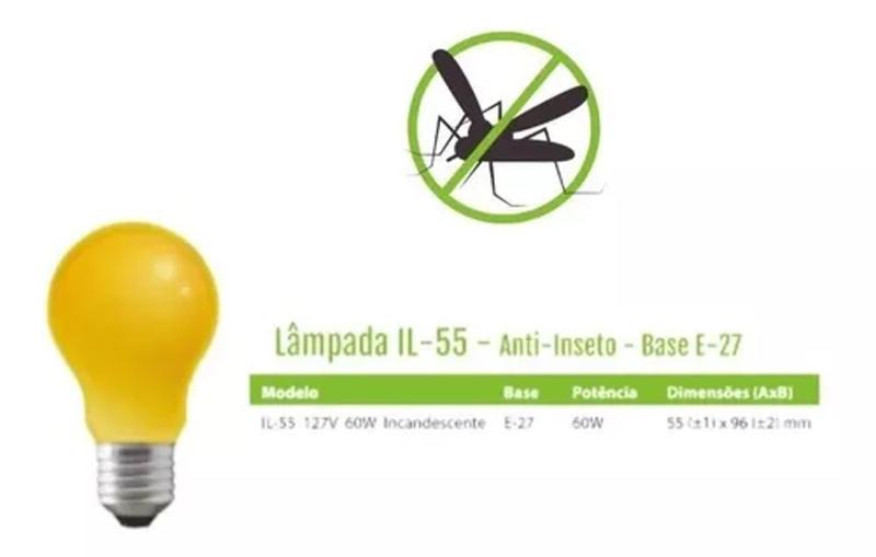 Imagem de Lampada Repelente Mosquitos Amarela 220v 60w Sadokin Com 3