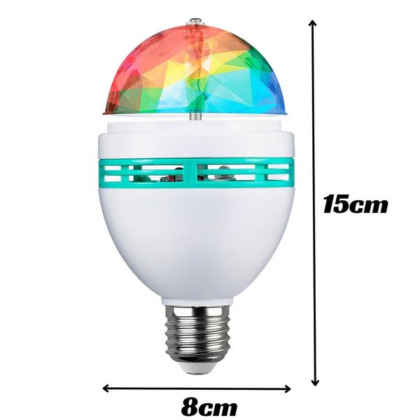 Imagem de Lâmpada Rgb Globo Giratório Led Balada Festa Discoteca Dj - Caerus