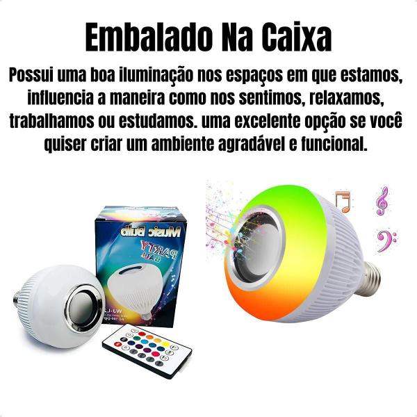 Imagem de Lâmpada Rgb Musical Music Buld + Controle De Luz Envio 24H