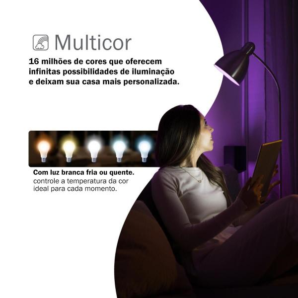 Imagem de Lâmpada Smart WiFi LED Inteligente Color RGB , Luz Branca Quente e Fria Alexa Google 12W Bivolt