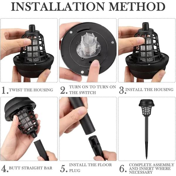 Imagem de Lâmpada Solar Anti-Mosquitos à Prova D'Água - 2 Modos de Luz