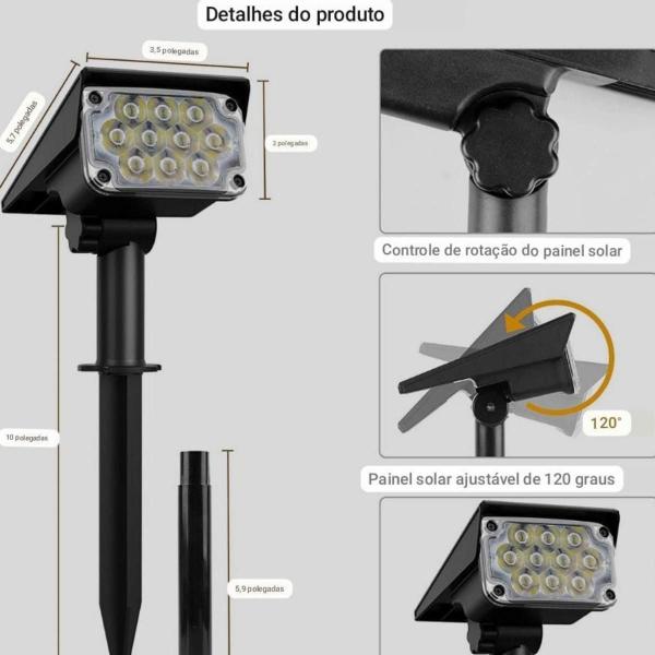 Imagem de Lampada Solar Jardim Led Externa 60W Led