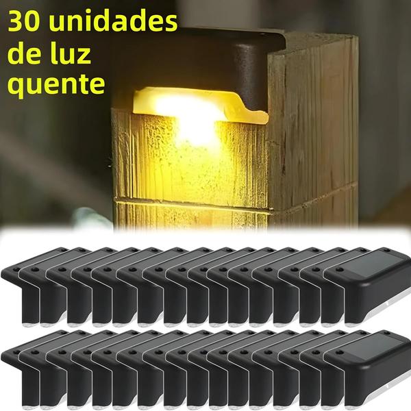 Imagem de Lâmpada Solar LED de Passo - Branca Quente - À Prova D'Água para Jardim, Caminho e Escada