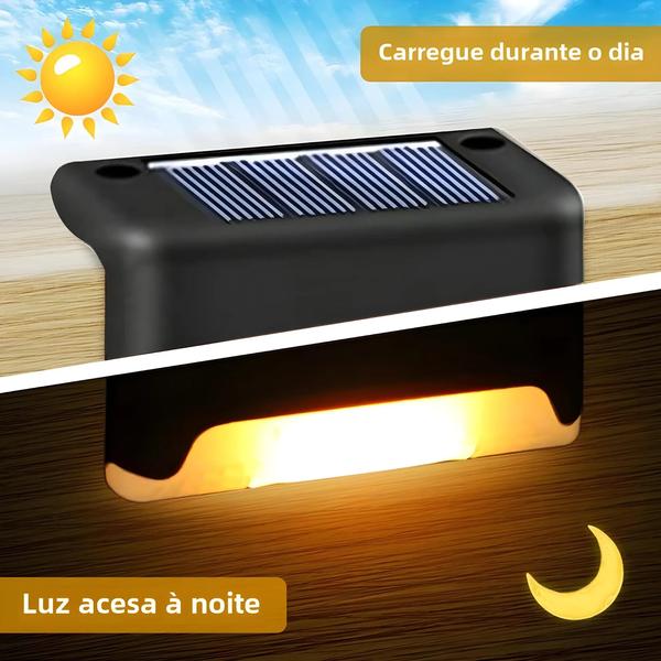 Imagem de Lâmpada Solar LED de Passo - Branca Quente - À Prova D'Água para Jardim, Caminho e Escada